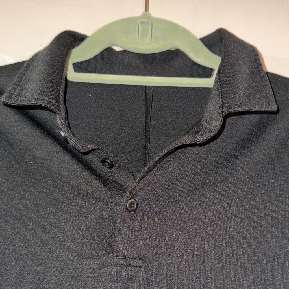 Lululemon Black Performance Polo Short Sleeve Athletic Shirt - Picture 4 of 4